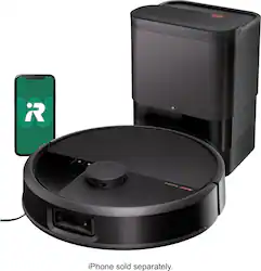 iRobot - Roomba 705 Vacuum + AutoEmpty Dock - Extreme Power-Lifting Suction, Anti-Tangle Dual Rubber Brushes, Self Empties, LiDAR - Black - Front_Zoom