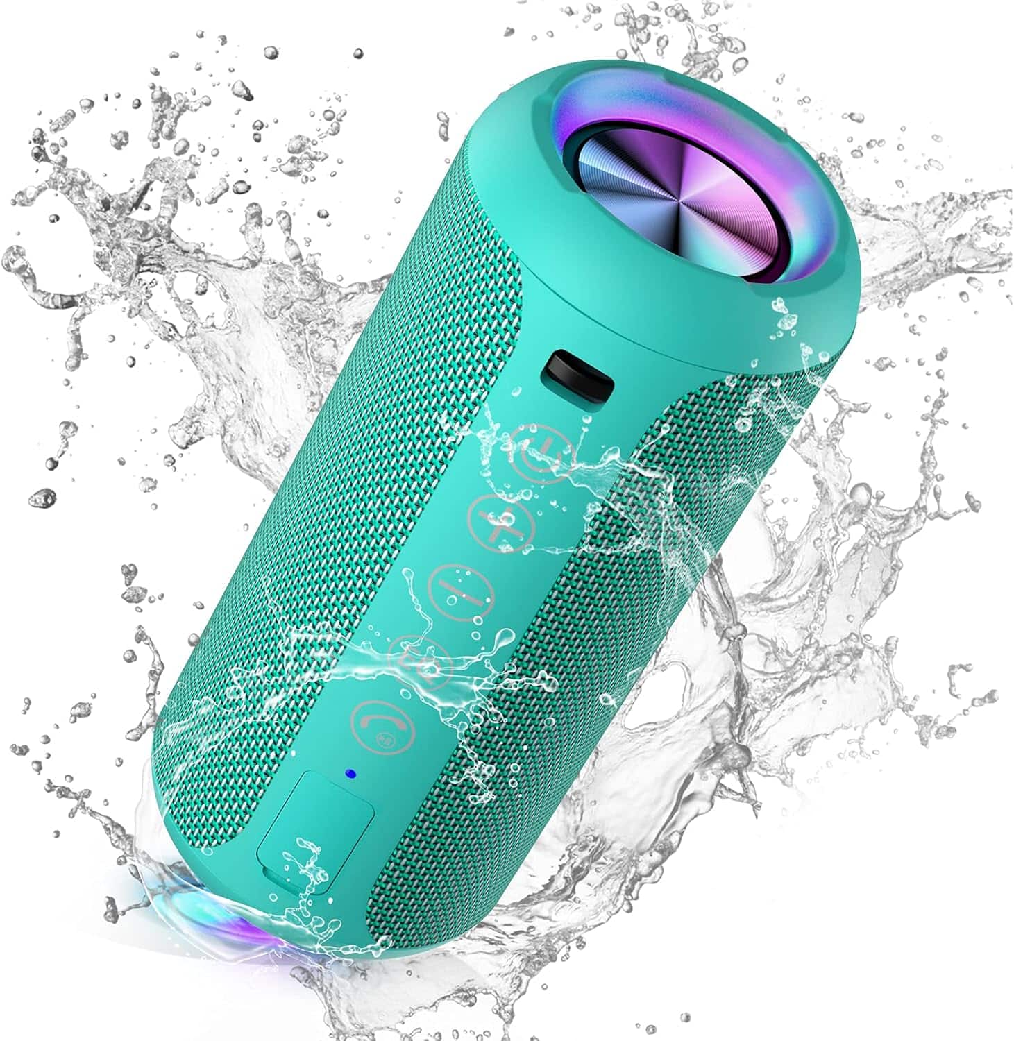 Front. Ortizan - Portable Bluetooth Speaker,IPX7 Waterproof,24W Loud Stereo Sound,Bluetooth 5.3, 30H Playtime,TWS Pairing for Home,Party - Blue Green.