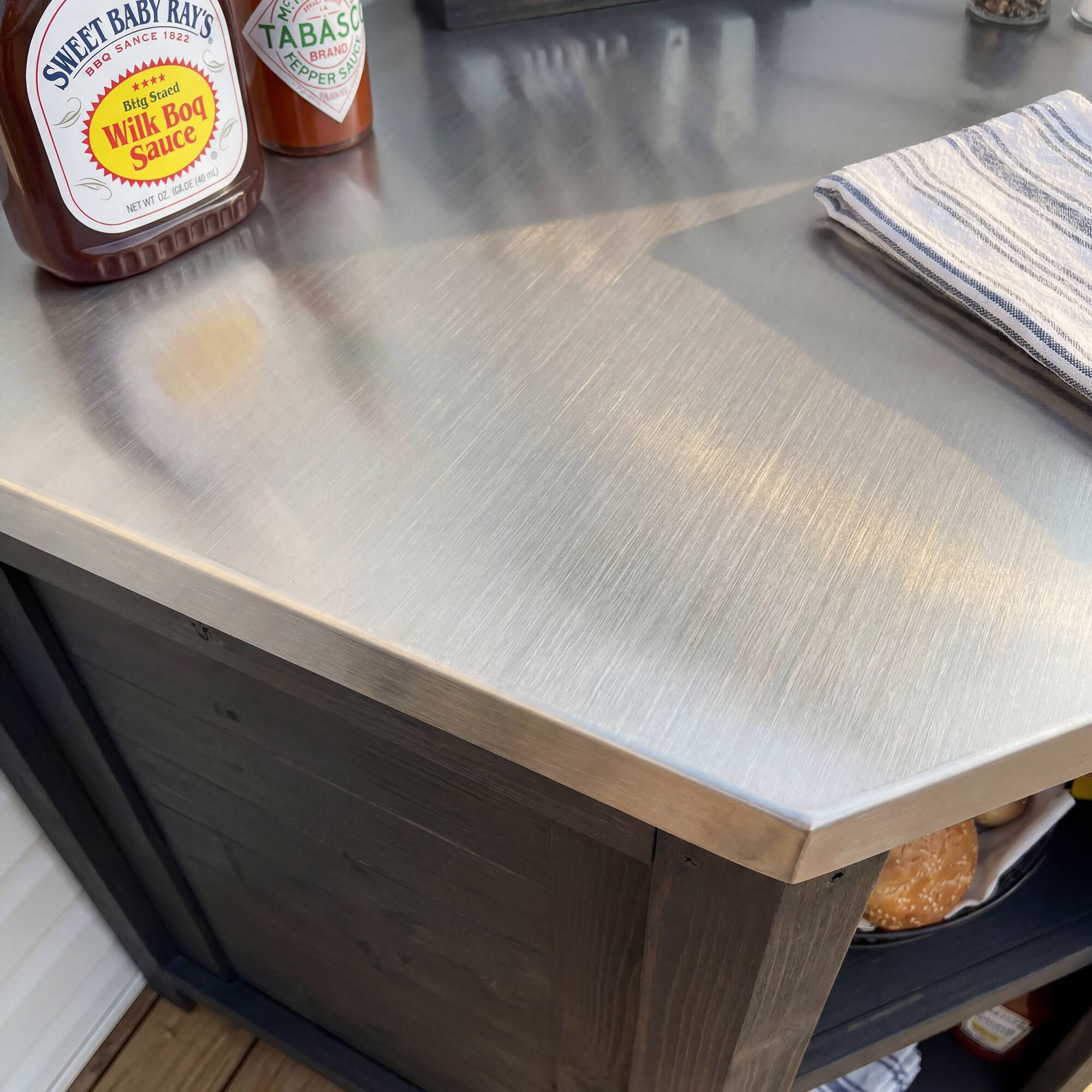 Sweet Baby Ray's BBQ Sauce  
Big Stated Wilk Boq  
Tabasco  
Pepper Sauce