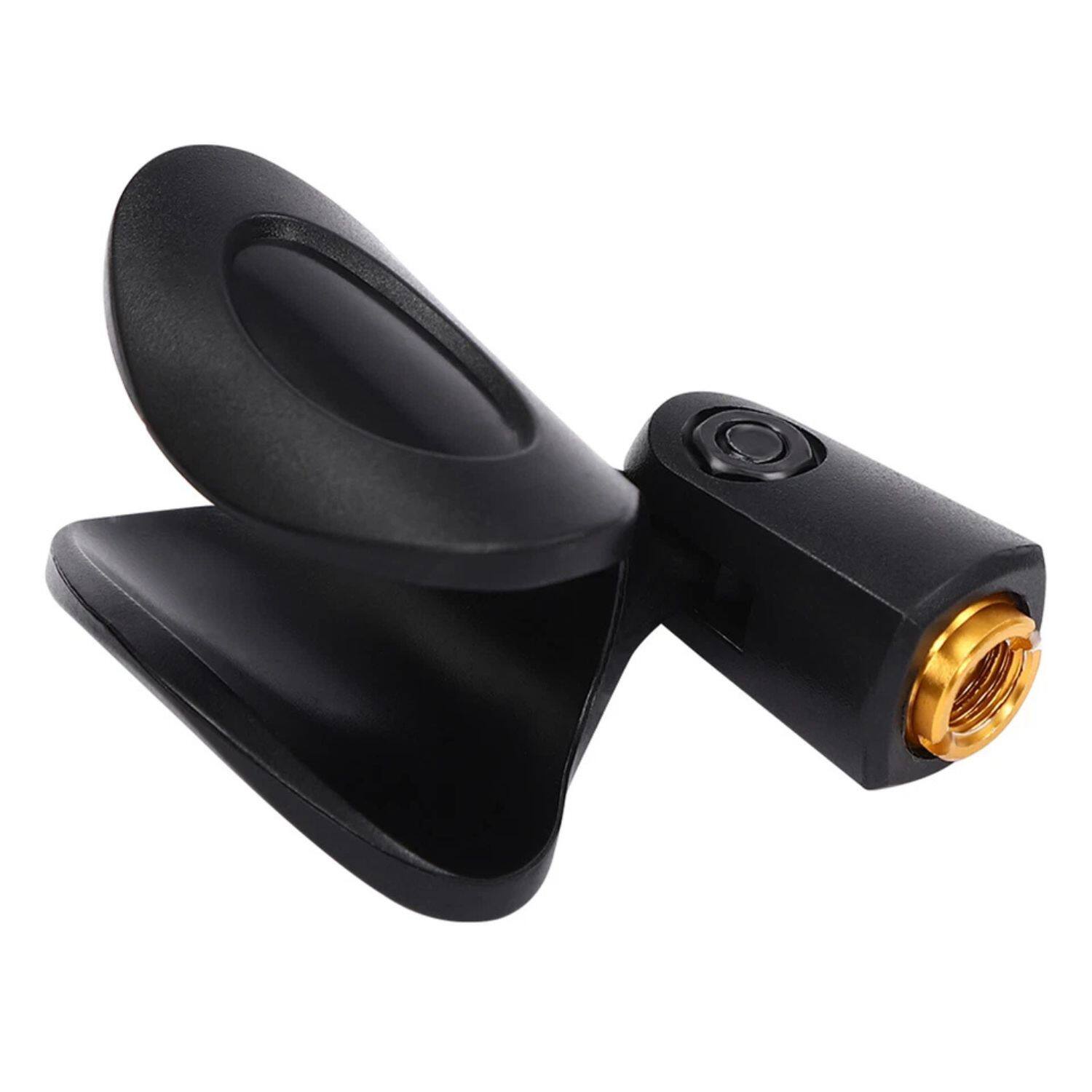 Angle. Home Collection - 2-Pack Universal Microphone Clips Clamp Holders for Wired and Wireless Mic Stands – 180° Adjustable Design.