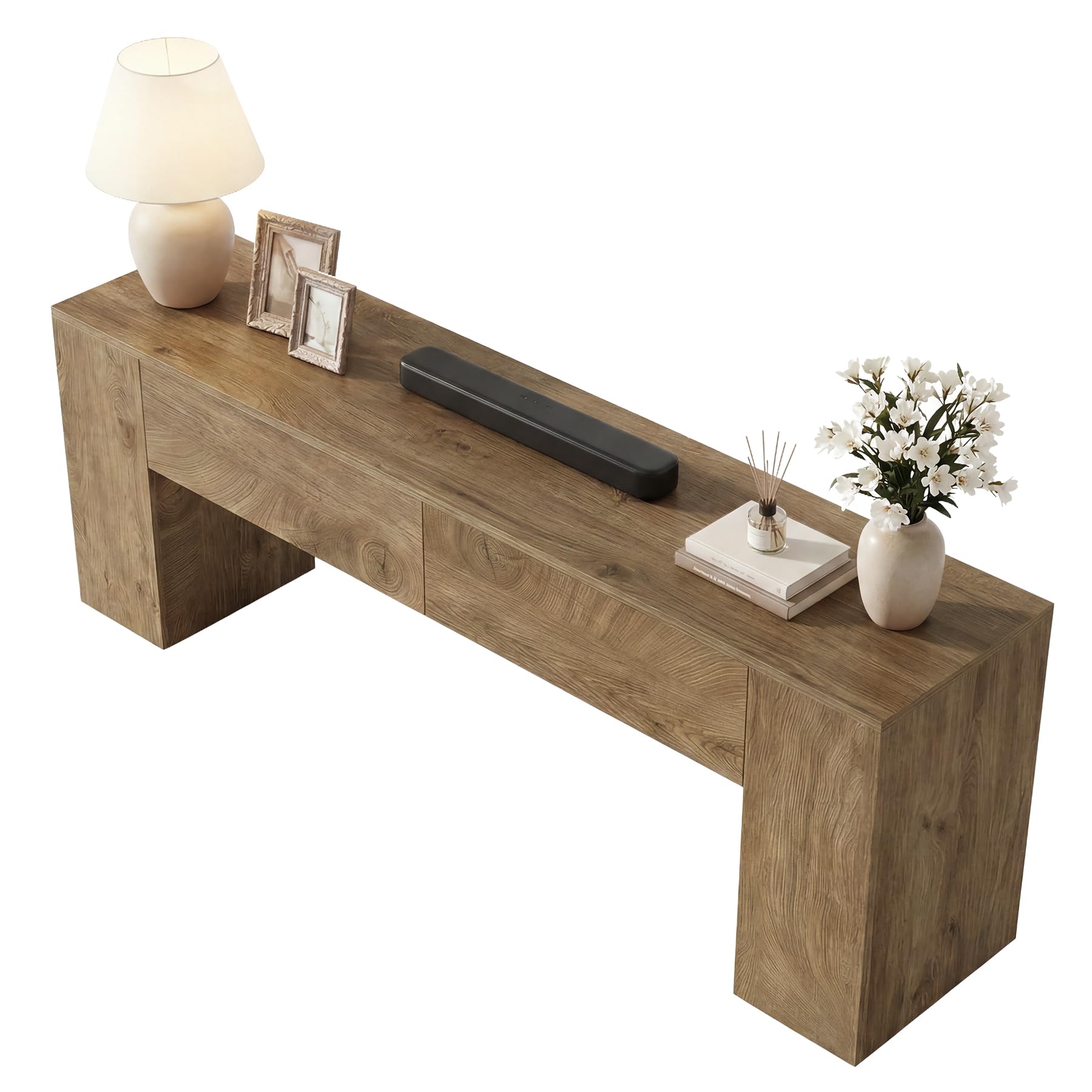 Alt View 5. Tribesigns - 63 Inch TV Stand with Drawers, TV Console for TVs up to 70 Inch, Modern Entertainment Center with 2 Storage Drawers, Med - Brown.