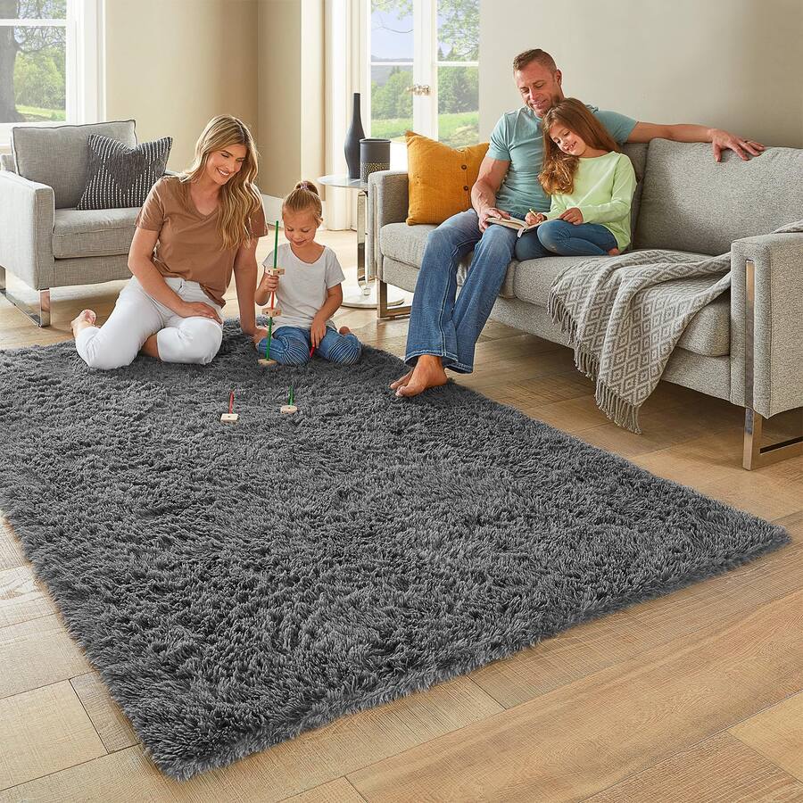 Soft Plush Shaggy Rug – Large Non-Slip Area Carpet For Living Room & Bedroom