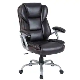 Ecooso - Executive Office Desk Chair with Padded Seat and Armrests, Ergonomic Swivel Computer Chair - Brown