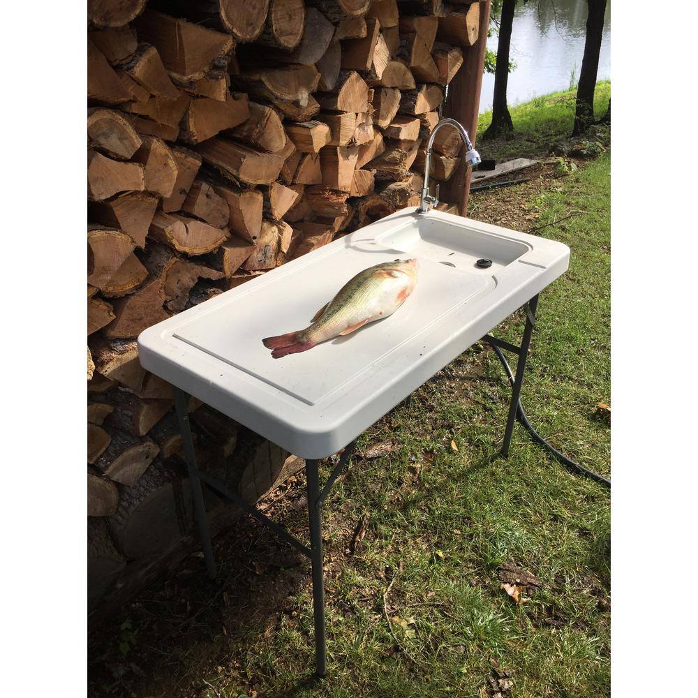 Alt View 3. Sportsman Pro-Series - Folding Fish Table With Faucet - White.