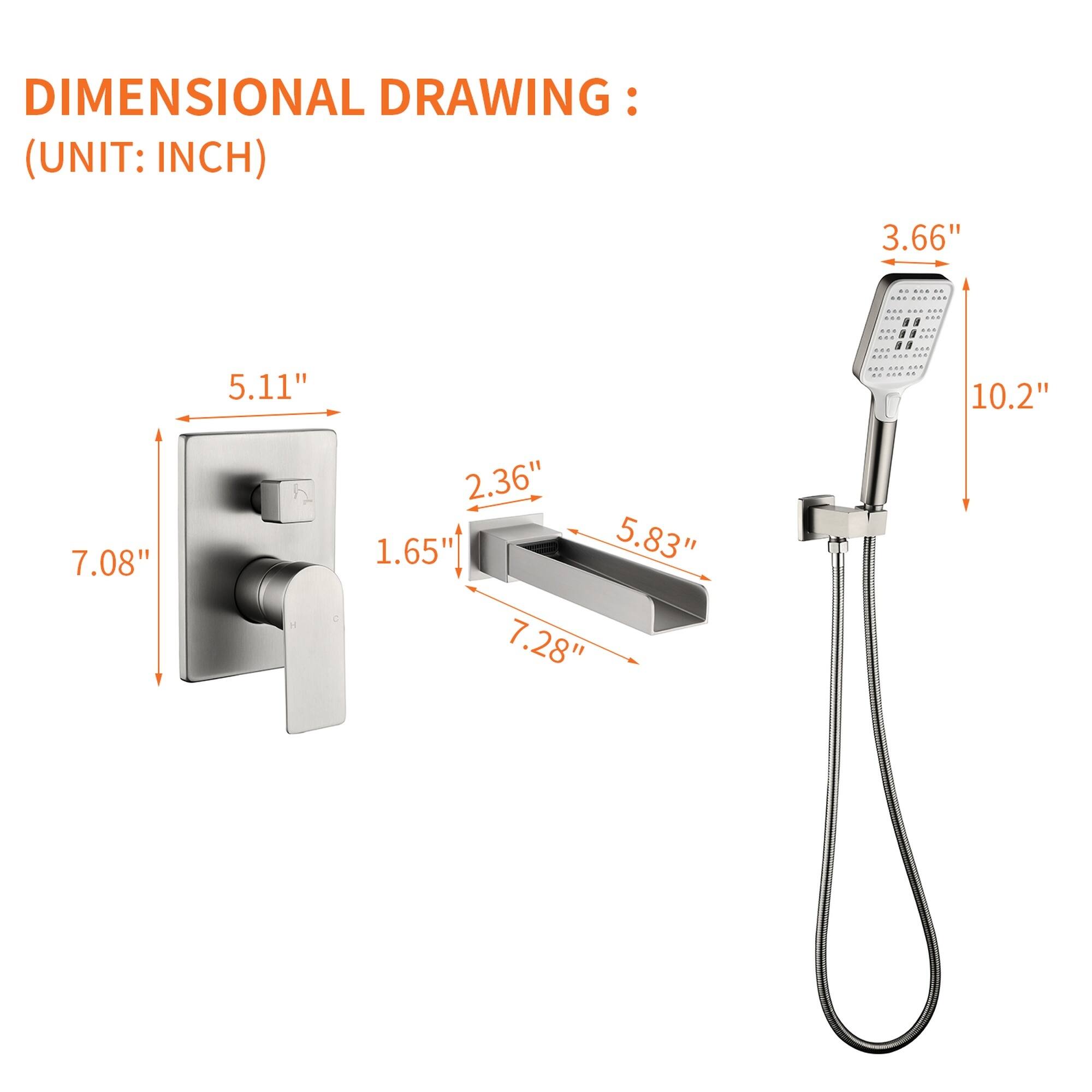 DIMENSIONAL DRAWING: (UNIT: INCH)  
3.66"  
5.11"  
10.2"  
7.08"  
2.36"  
1.65"  
5.83"  
7.28"