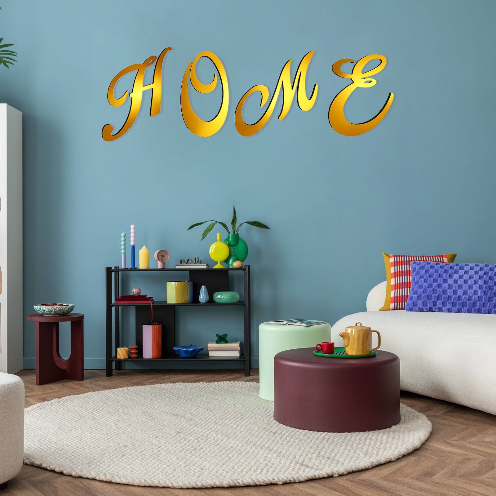 Alt View 6. Unique Bargains - 3D Alphabet Mirror Wall Sticker, 8" Acrylic Letter F Self-Adhesive Home Decor for Living Room, Bedroom - Dark Gold.