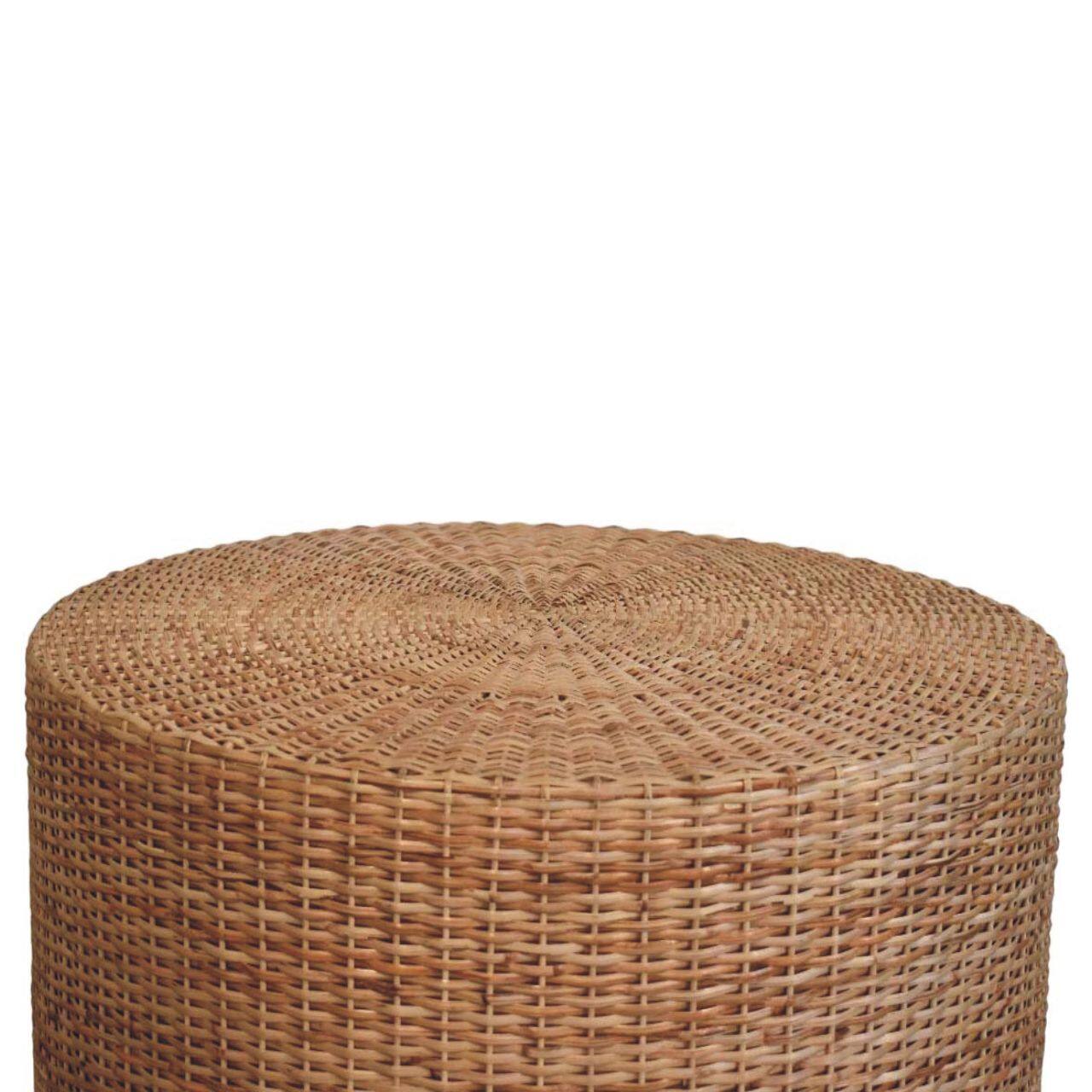 Left. Artisan Furniture - Artisan Furniture Solid Wood Regency Round Woven Coffee Table, Brown - Brown.