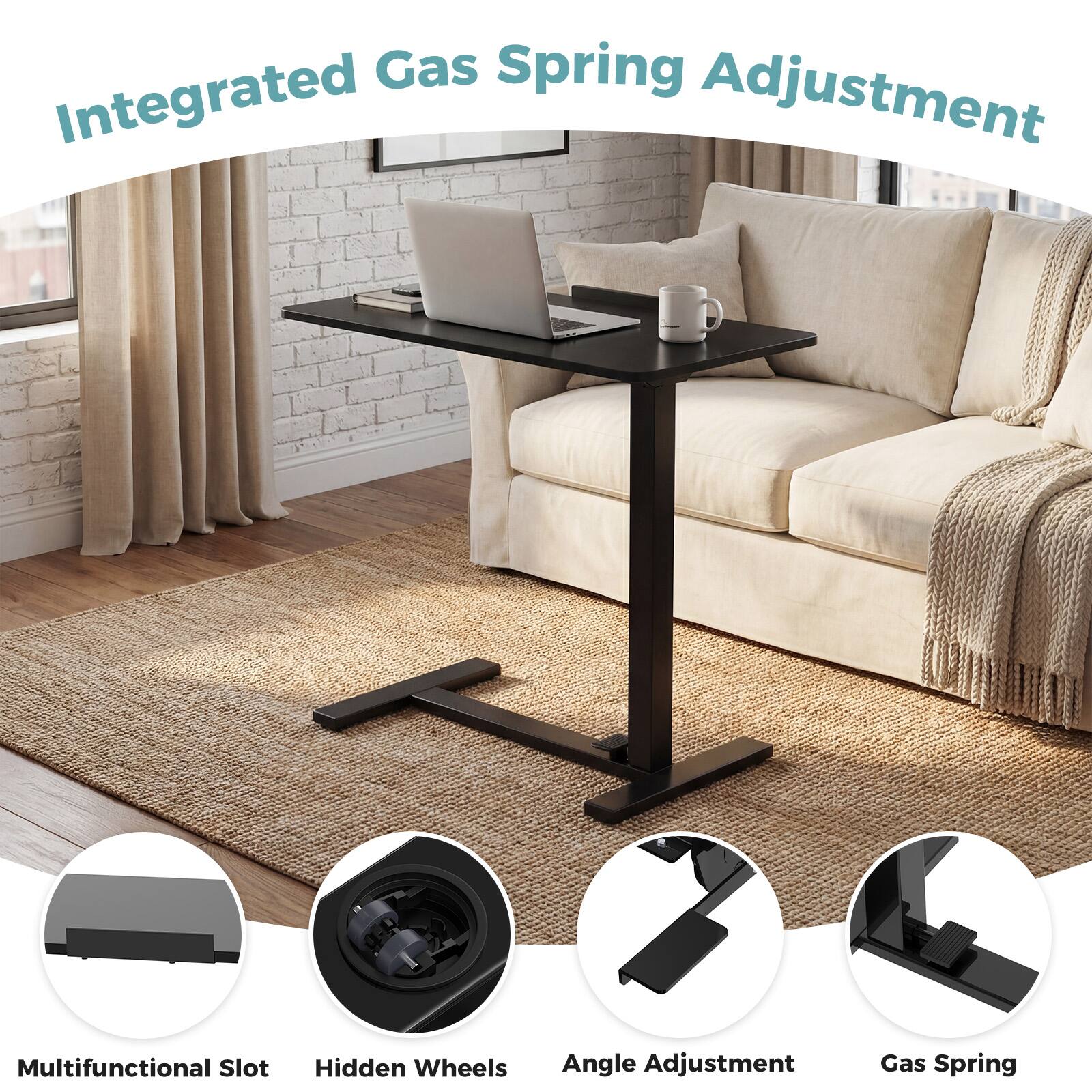 Integrated Gas Spring Adjustment

- Multifunctional Slot
- Hidden Wheels
- Angle Adjustment
- Gas Spring