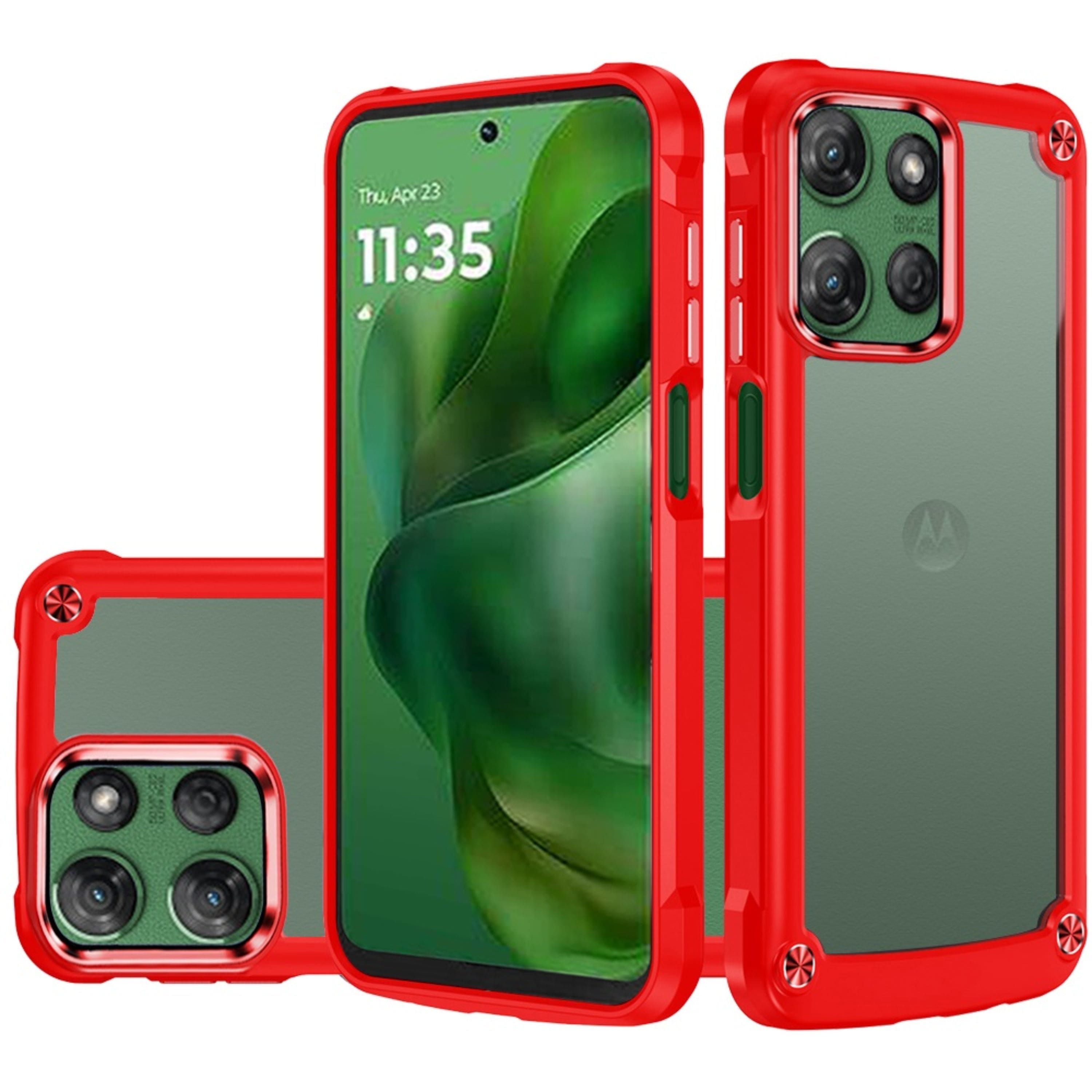 Kitcheniva - Hybrid With Metal Buttons Clear Back Plus Tempered Glass For Moto G Power 2025/2026 - Red price history on PriceWatchPro