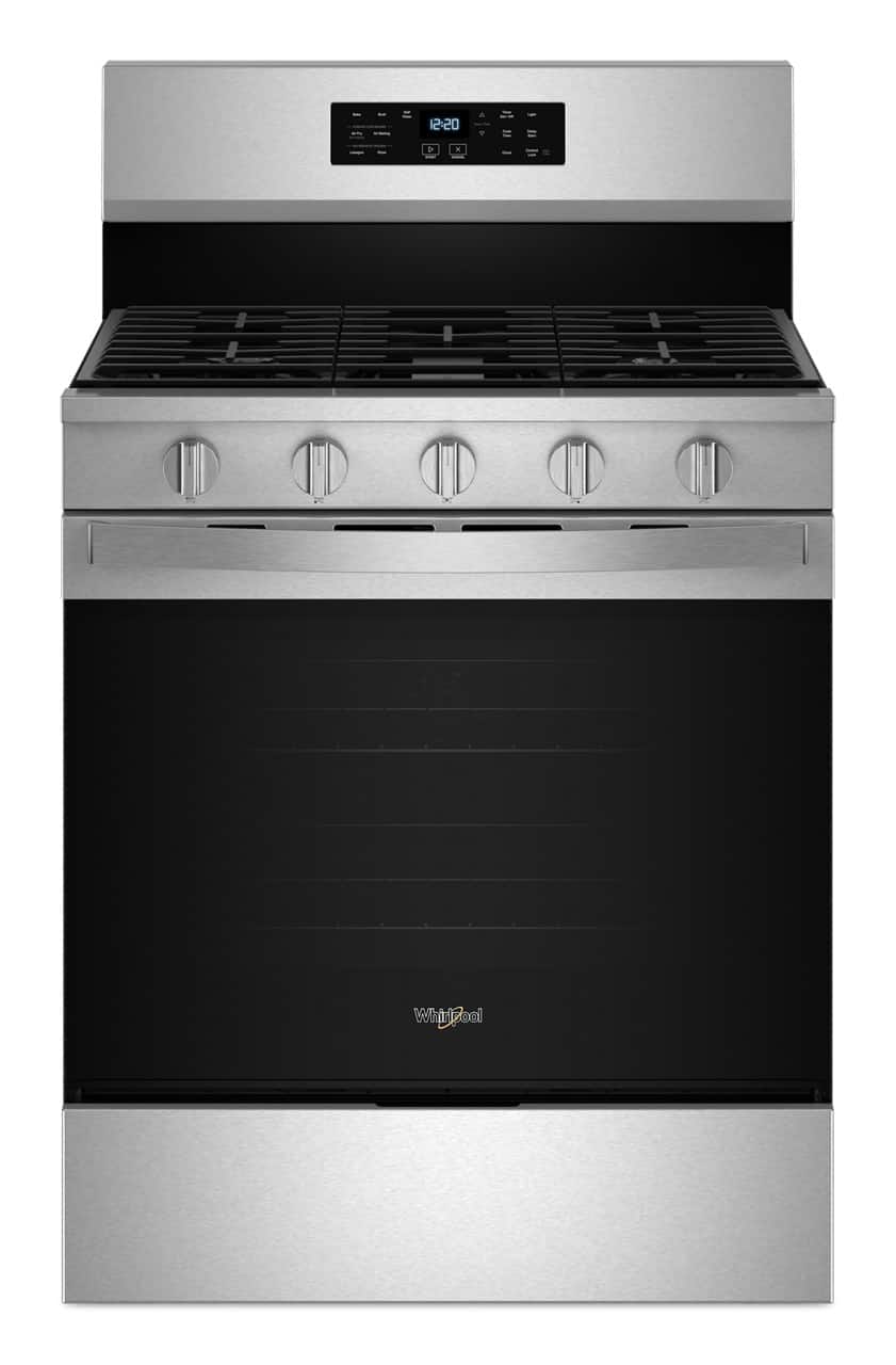 Whirlpool - 5.0 Cu. Ft. Freestanding Single Gas Range with Air Fry and Air Baking - Stainless Steel - Front_Zoom
