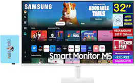 Samsung - M5 M50D 32" FHD VA Smart Monitor, Anti-Glare, HDR10, VESA Mount, HDMI & DKZ Hub, Color (LS32DM501ENXZA) - White