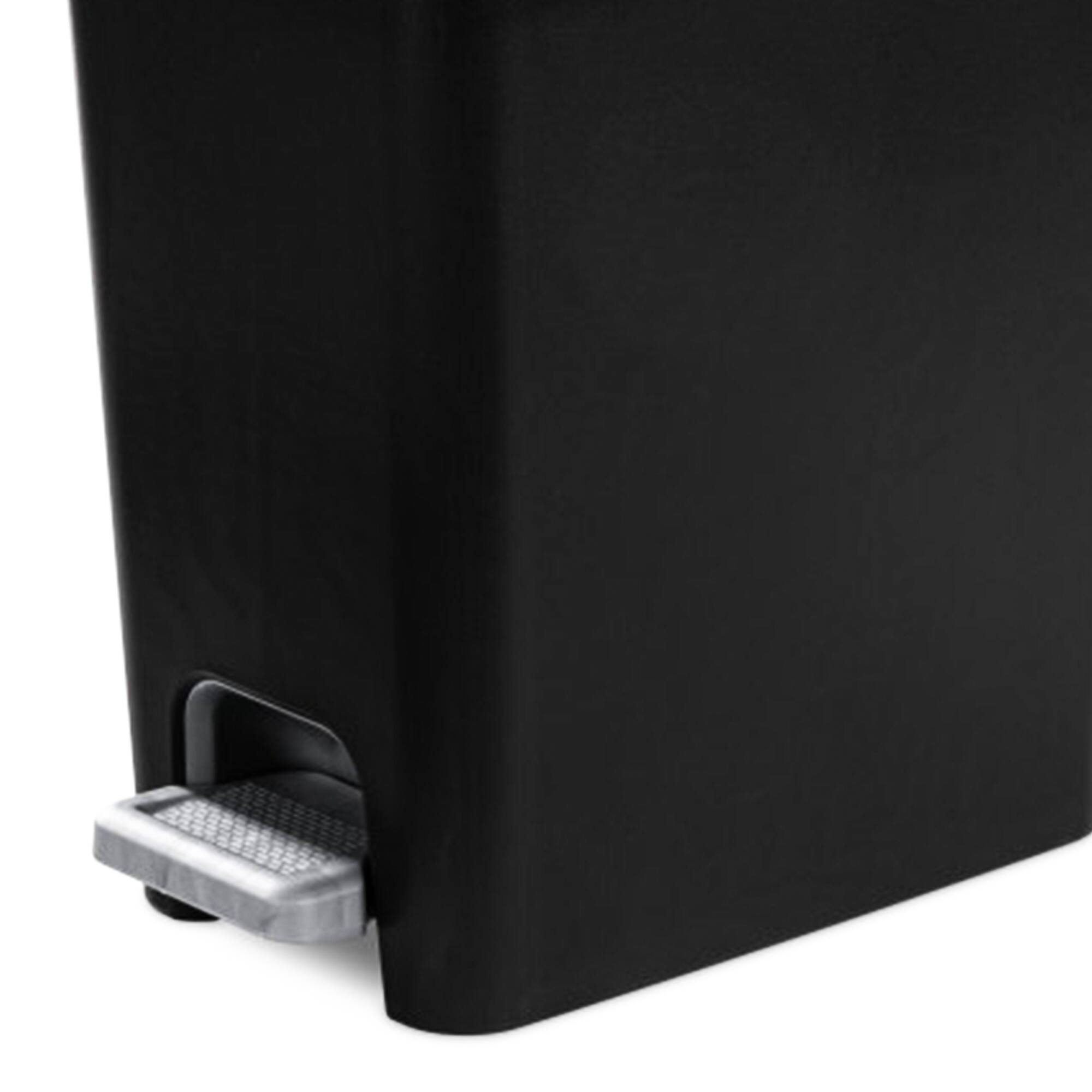 Alt View 5. Sterilite - Sterilite 2.7 Gallon Rectangular Step On Trash Bin Wastebasket, Black (2 Pack) - Black.