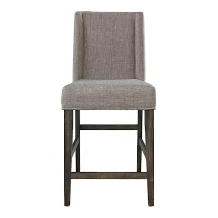Front. Liberty Furniture Industries - Double Bridge Upholstered Counter Chair (RTA) in Dark Chestnut - Brown.