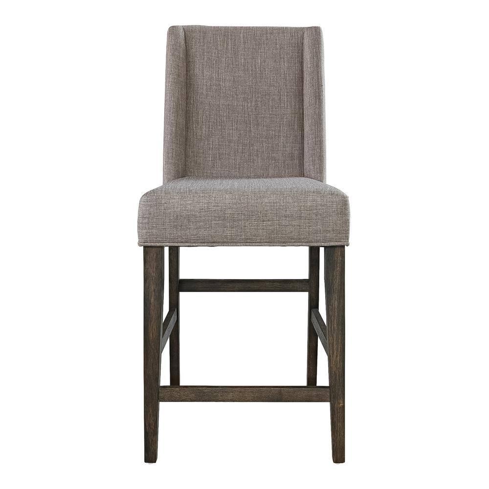 Front. Liberty Furniture Industries - Double Bridge Upholstered Counter Chair (RTA) in Dark Chestnut - Brown.