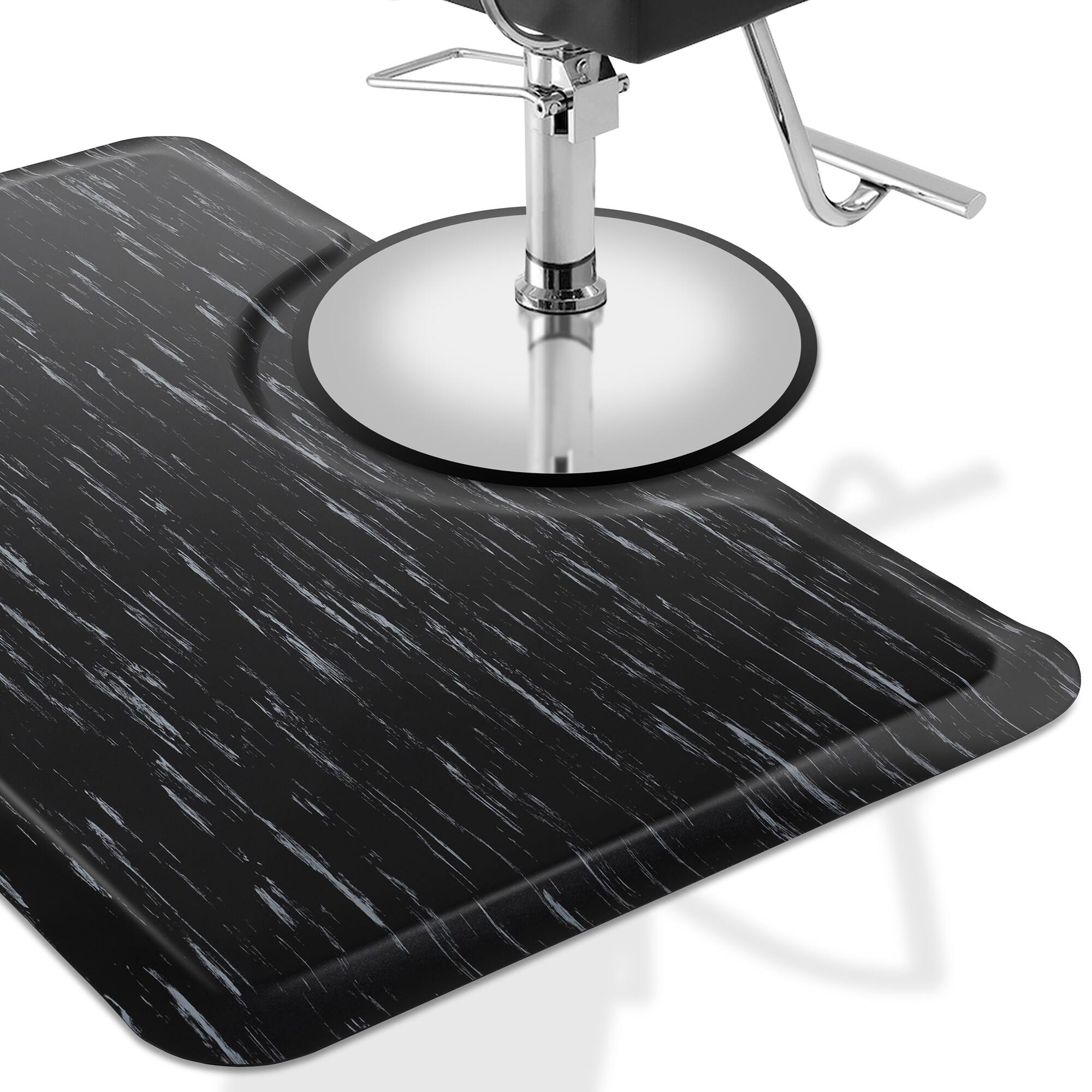 Alt View 2. Saloniture - 3 x 5-ft Salon and Barber Shop Chair Anti-Fatigue Floor Mat - Black.