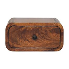 Artisan Furniture - Solid Wood Avora Mini Wall-Mounted 1 Drawer Nightstand - Chestnut