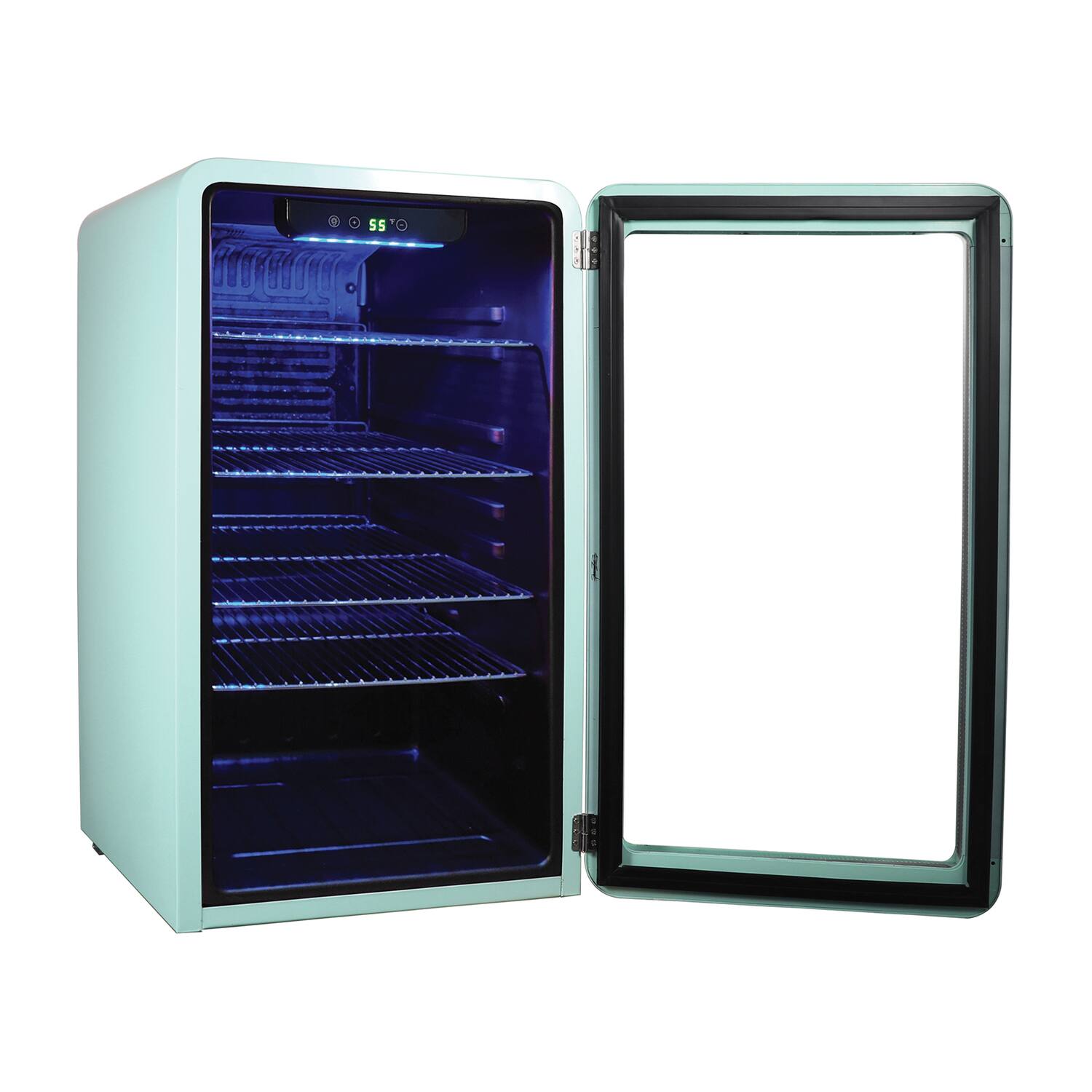 Back. Magic Chef - 3.4-Cu. Ft. Retro Beverage Cooler - Green.