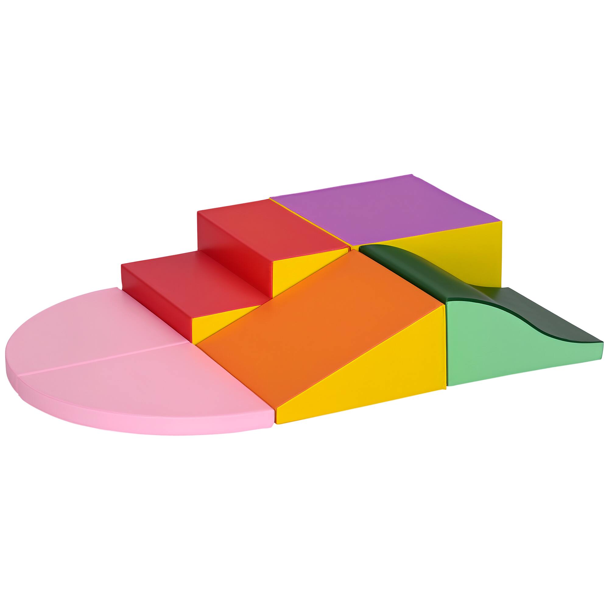 Front. Qaba - Kids Soft Play Set, 6-Pieces Foam Climbing Blocks, Toddlers 1-3 Years, Indoor Activity Play Set, Climb and Crawl.