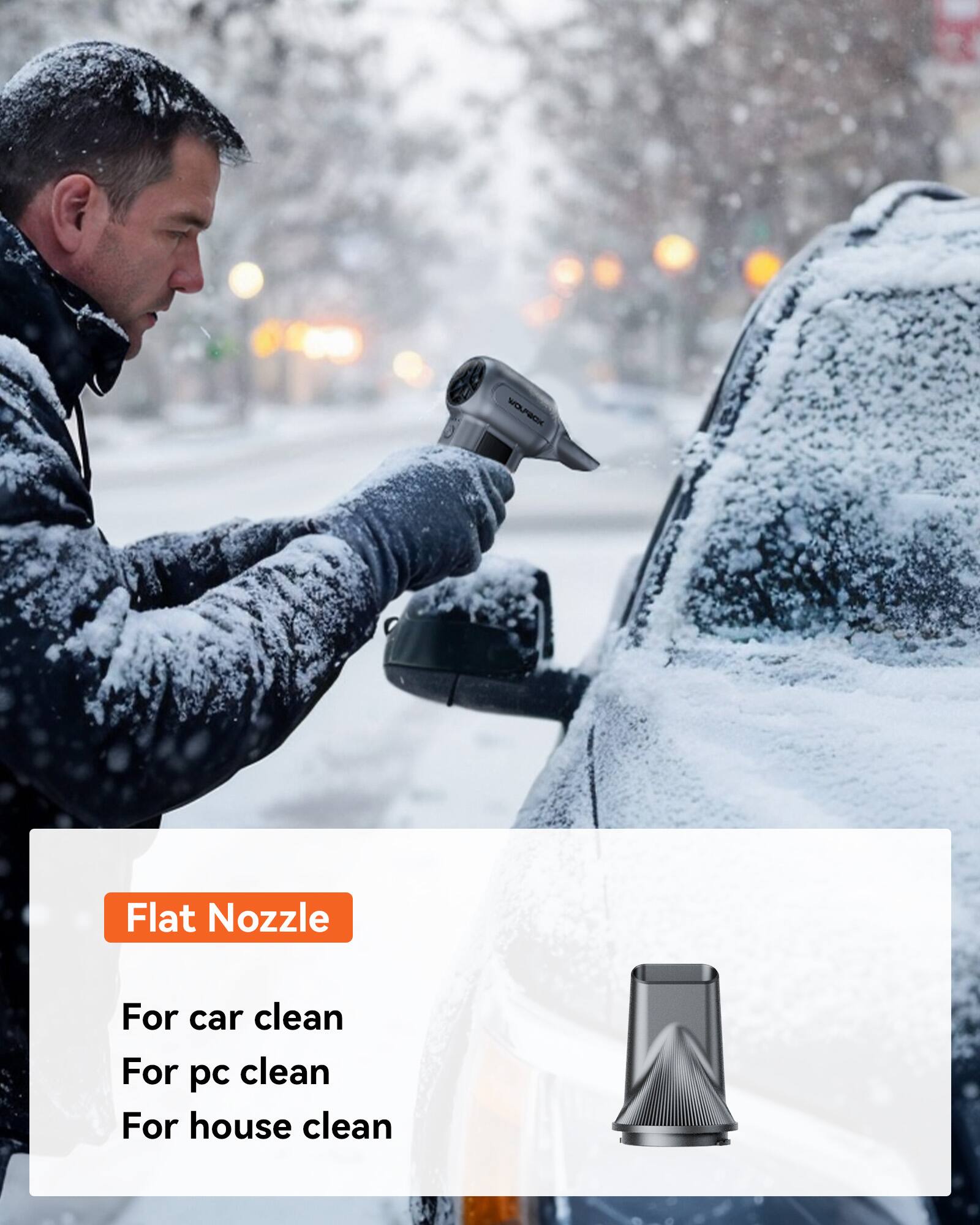 WOLPBOX

Flat Nozzle

For car clean  
For pc clean  
For house clean