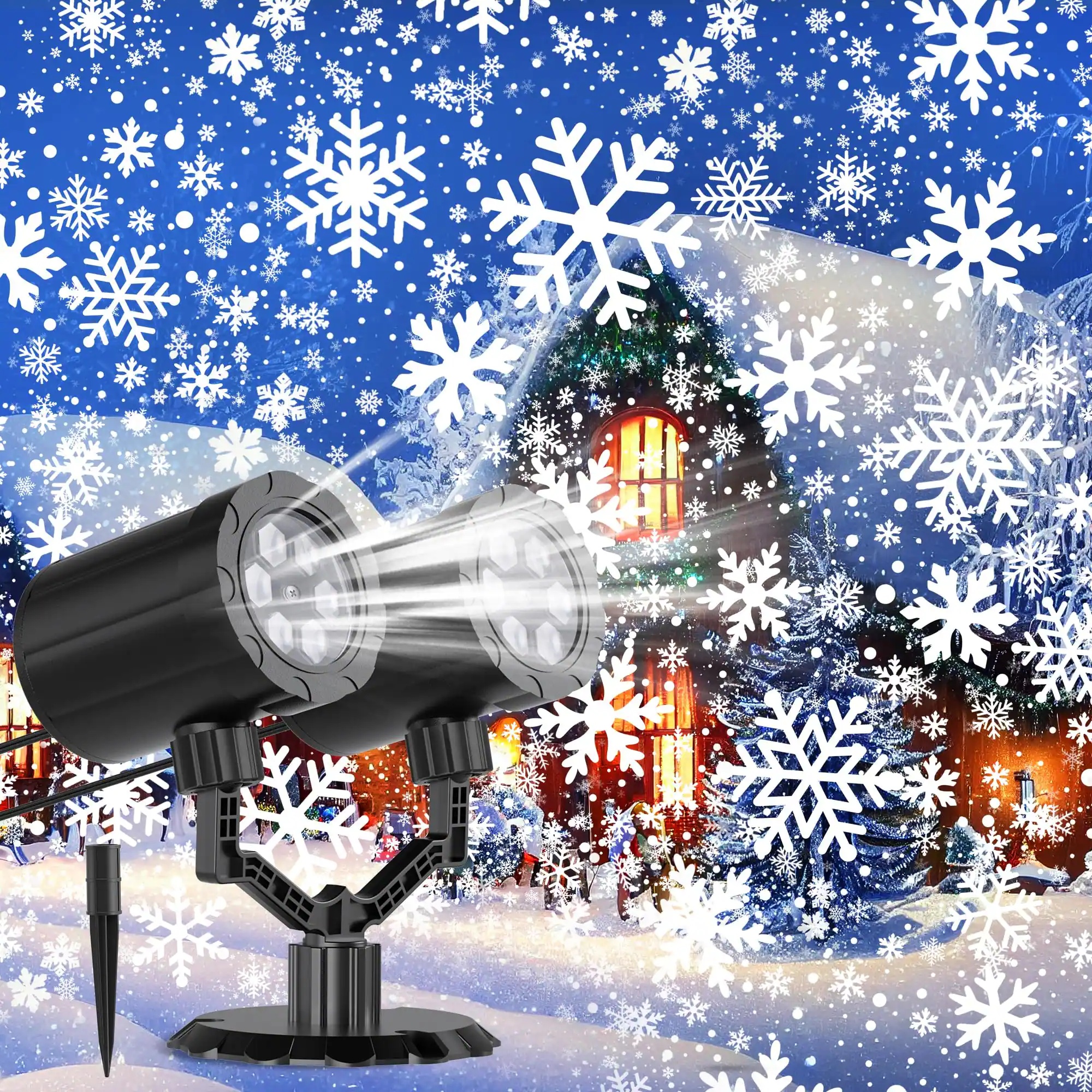 PARKER SLATER - Christmas Projector Lights Outdoor Upgraded Ip65 Waterproof Dynamic Double Head Snowflake Projection For Indoor - Default
