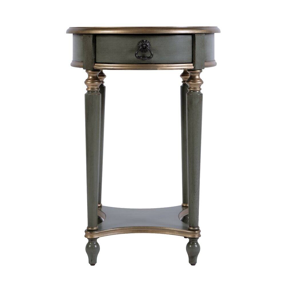 Alt View 1. Butler Specialty - Jules 17.5 in. W Round Wood 1 Drawer End Table - Pastel Green.