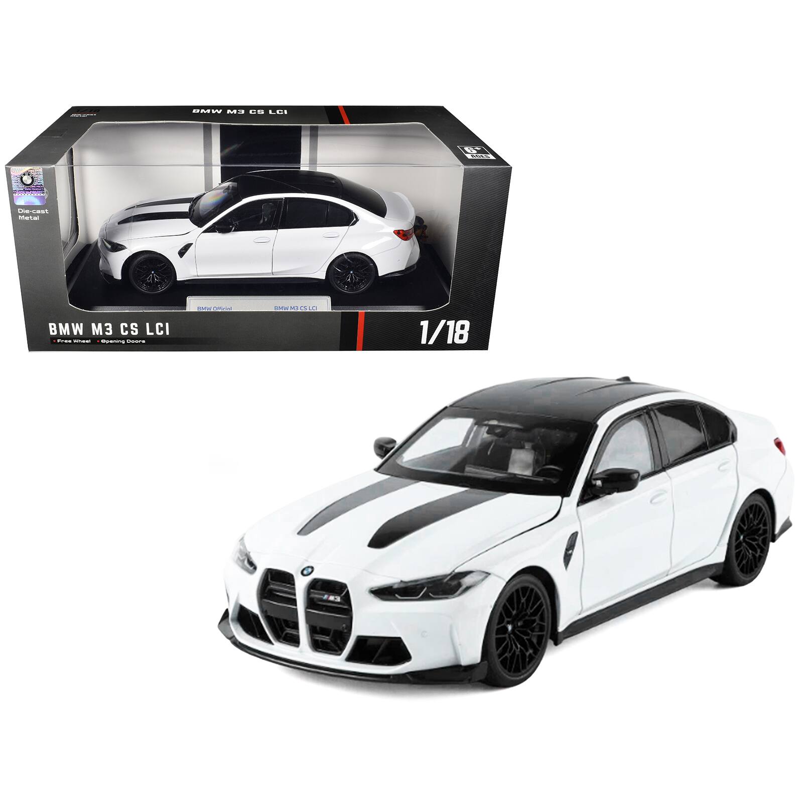 BMW M3 CS LCI  
6+ ROES  
U  
Die-cast Metal  
BMW M3 CS LCI Free Wheat Opening Doors  
BMW Official  
BMW.MBCSLO  
1/18  
#3
