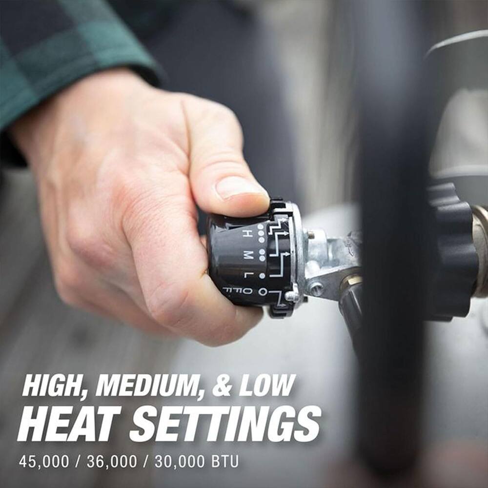 HIGH, MEDIUM, & LOW HEAT SETTINGS  
45,000 / 36,000 / 30,000 BTU
