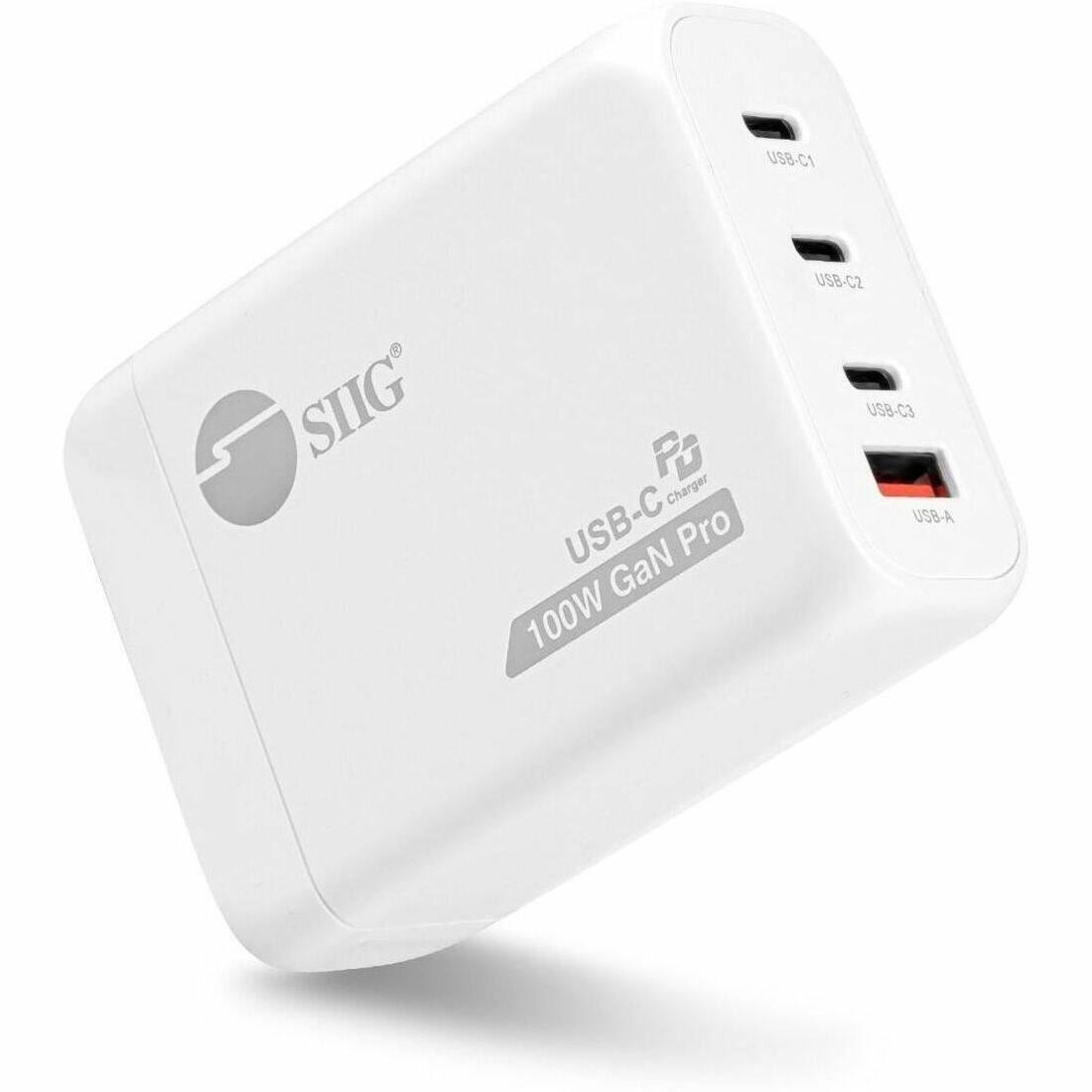 USB-C1  
SIIG Charger USB-C GaN Pro 100W  
USB-C2 USB-C3 USB-A