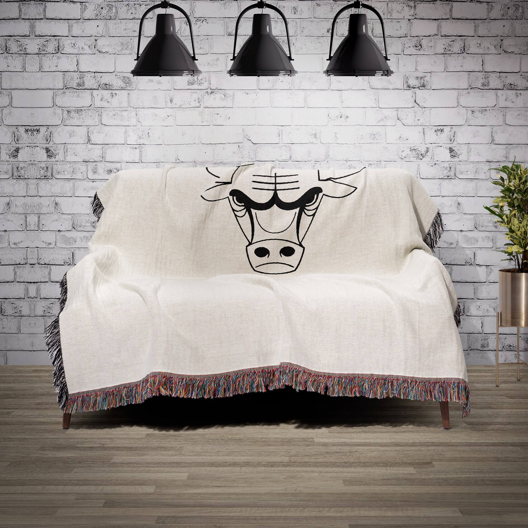 Alt View 1. Chad & Jake - Chicago Bulls Woven Blanket - White.