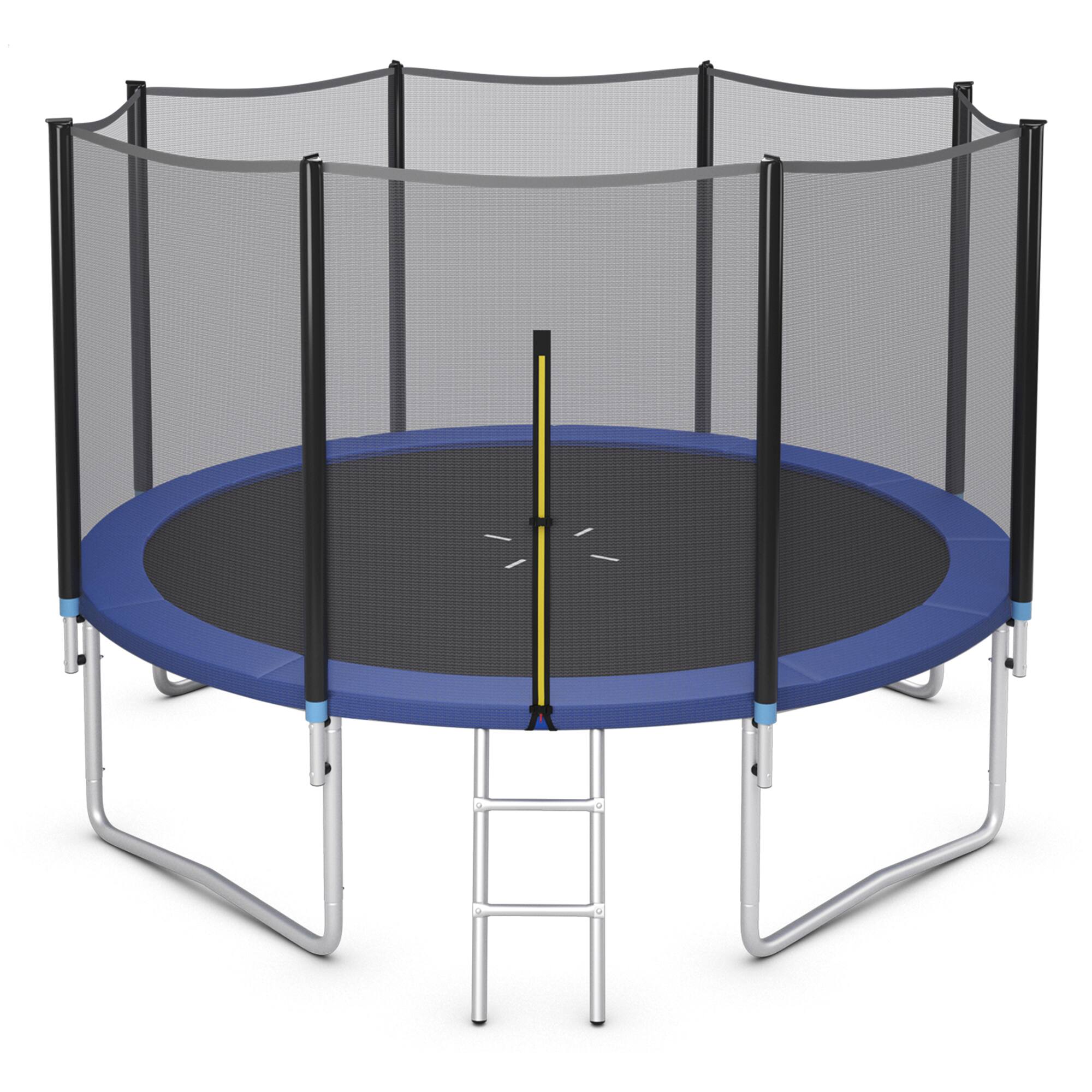Alt View 7. Gymax - Gymax 14 FT Outdoor Trampoline Bounce Combo W/Safety Closure Net Ladder - Black.