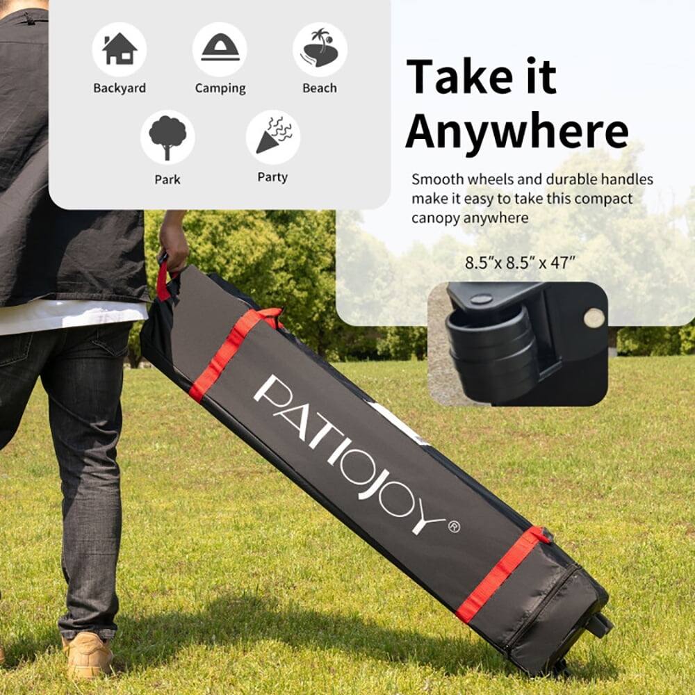 Backyard Camping Beach Take it Anywhere Park Party

Smooth wheels and durable handles make it easy to take this compact canopy anywhere

8.5" x 8.5" x 47"

PATIOJOY