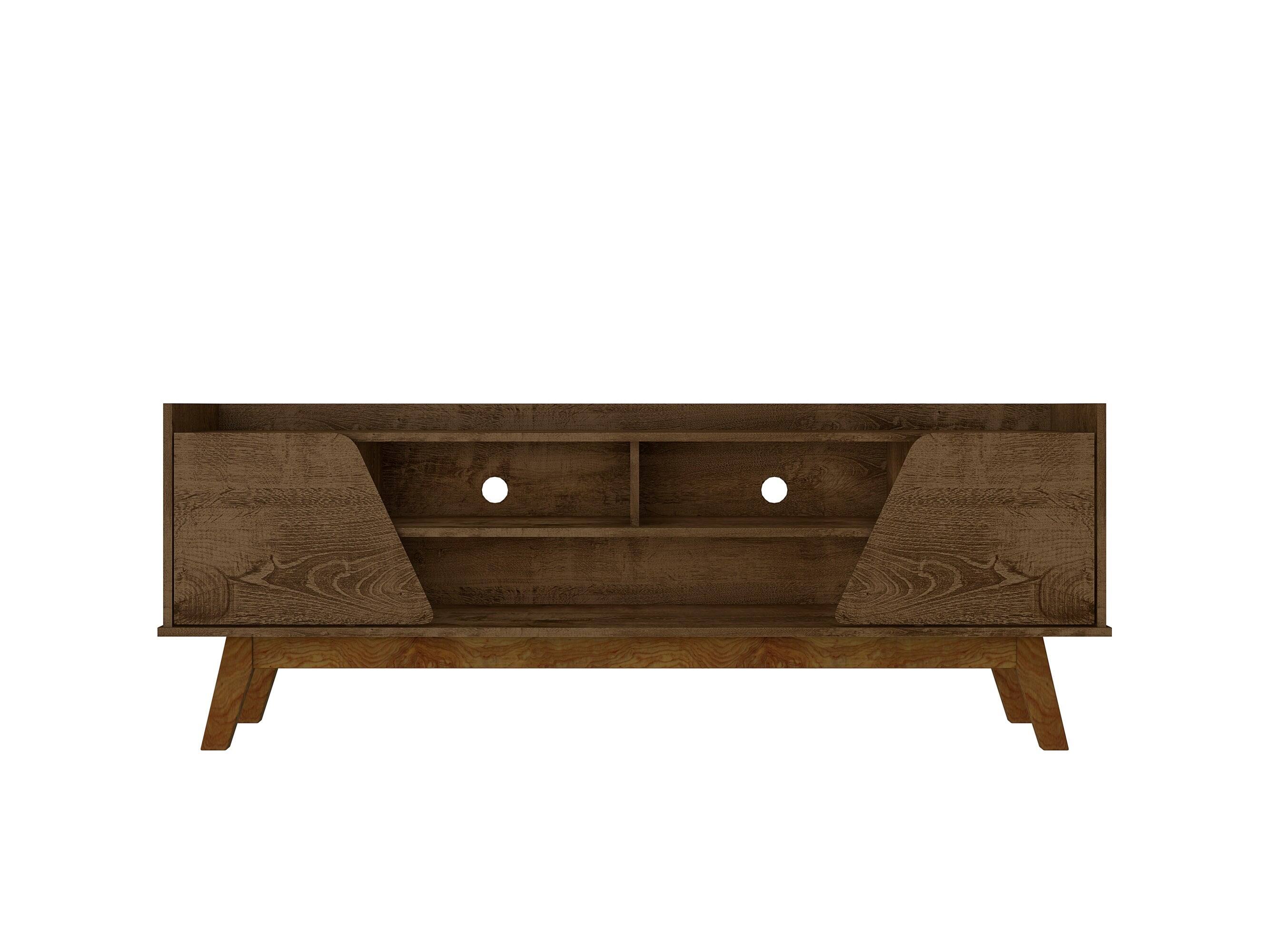 Manhattan Comfort - Marcus Mid-Century Modern 63" TV Stand - Rustic Brown