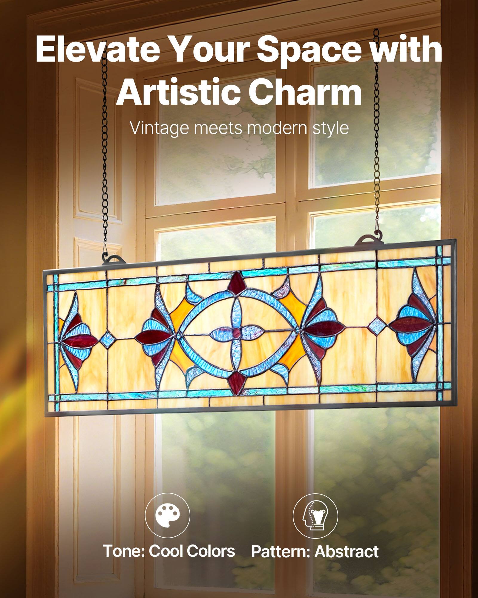 Elevate Your Space with Artistic Charm  
Vintage meets modern style  

Tone: Cool Colors  
Pattern: Abstract