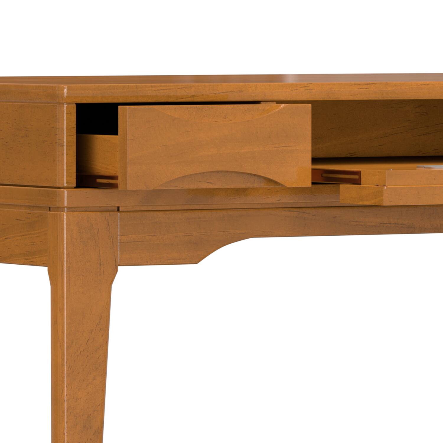 Alt View 5. Simpli Home - Harper 48 inch Wide Solid Hardwood Mid-Century Modern Small Desk in Light Golden Brown - Light Golden Brown.