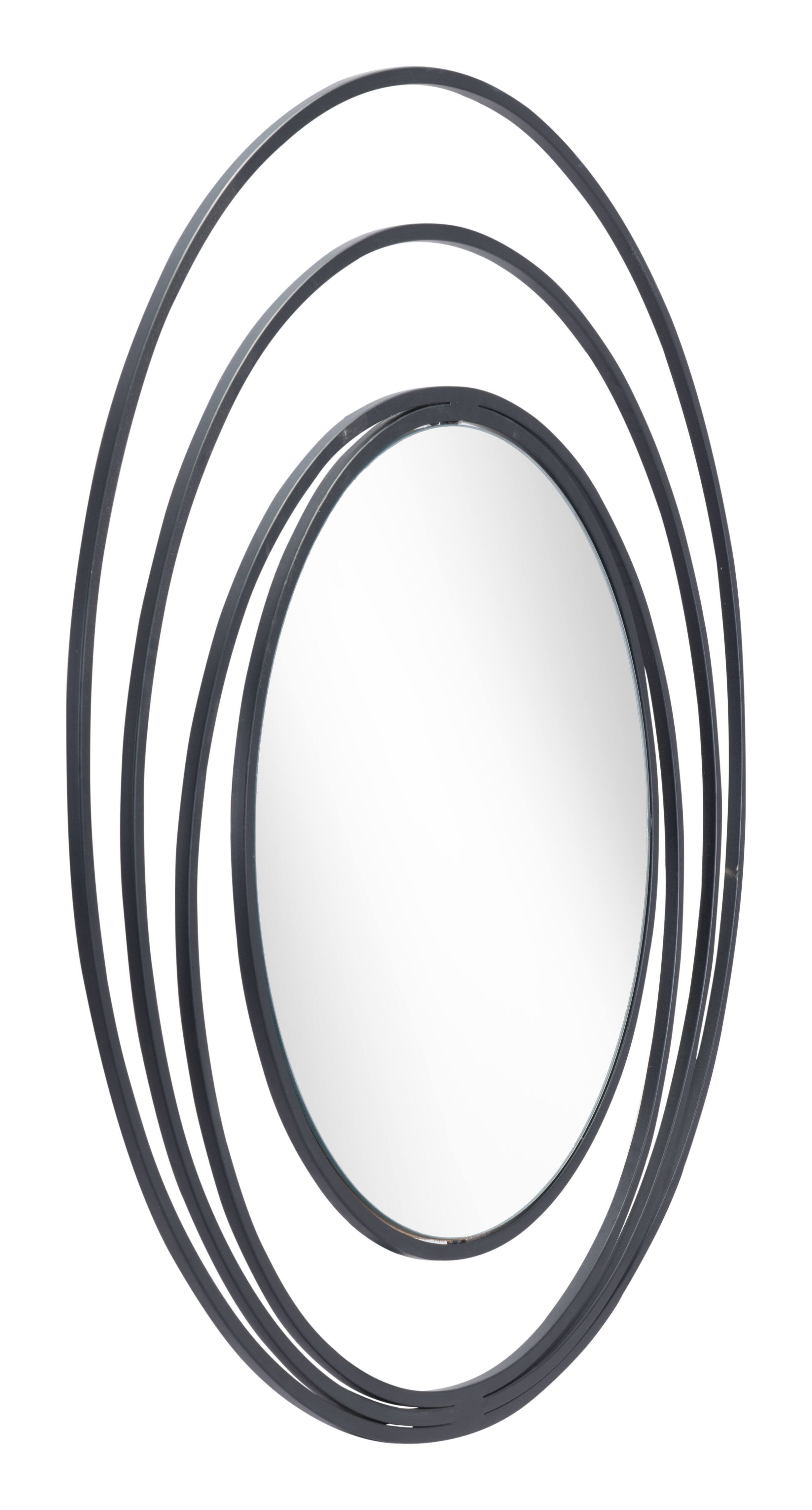 Alt View 1. Hivvago - Luna Round Mirror Black - Black.