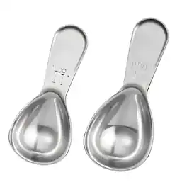 Kitcheniva - Stainless Steel 15ml & 30ml Coffee Measuring Scoop Set 2 Pcs - Silver
