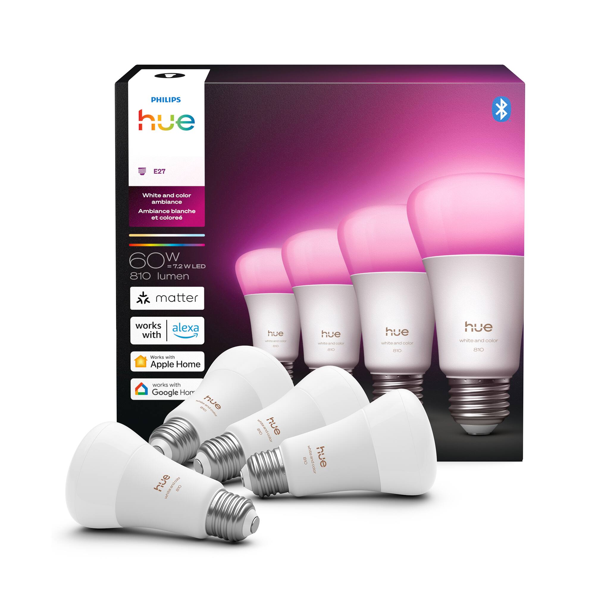 Philips - Hue WCA 810 A19 E26 4Pk