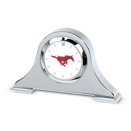 Jardine - SMU Mustangs Primary Team Logo Napoleon Desk Clock - Silver