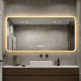 Boyel Living - 48 by 24 Inch LED Bathroom Mirror Three Color Dimmable Backlit with One Touch Demist