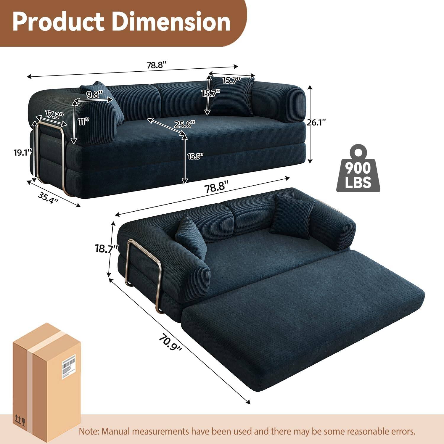 Product Dimension

- 17.3"
- 9.8"
- 11"
- 78.8"
- 15.7"
- 15.7"
- 25.6"
- 26.1"
- 19.1"
- 35.4"
- 15.5"
- 78.8"
- 900 LBS
- 18.7"
- 70.9"
- 11"

Note: Manual measurements have been used and there may be some reasonable errors.