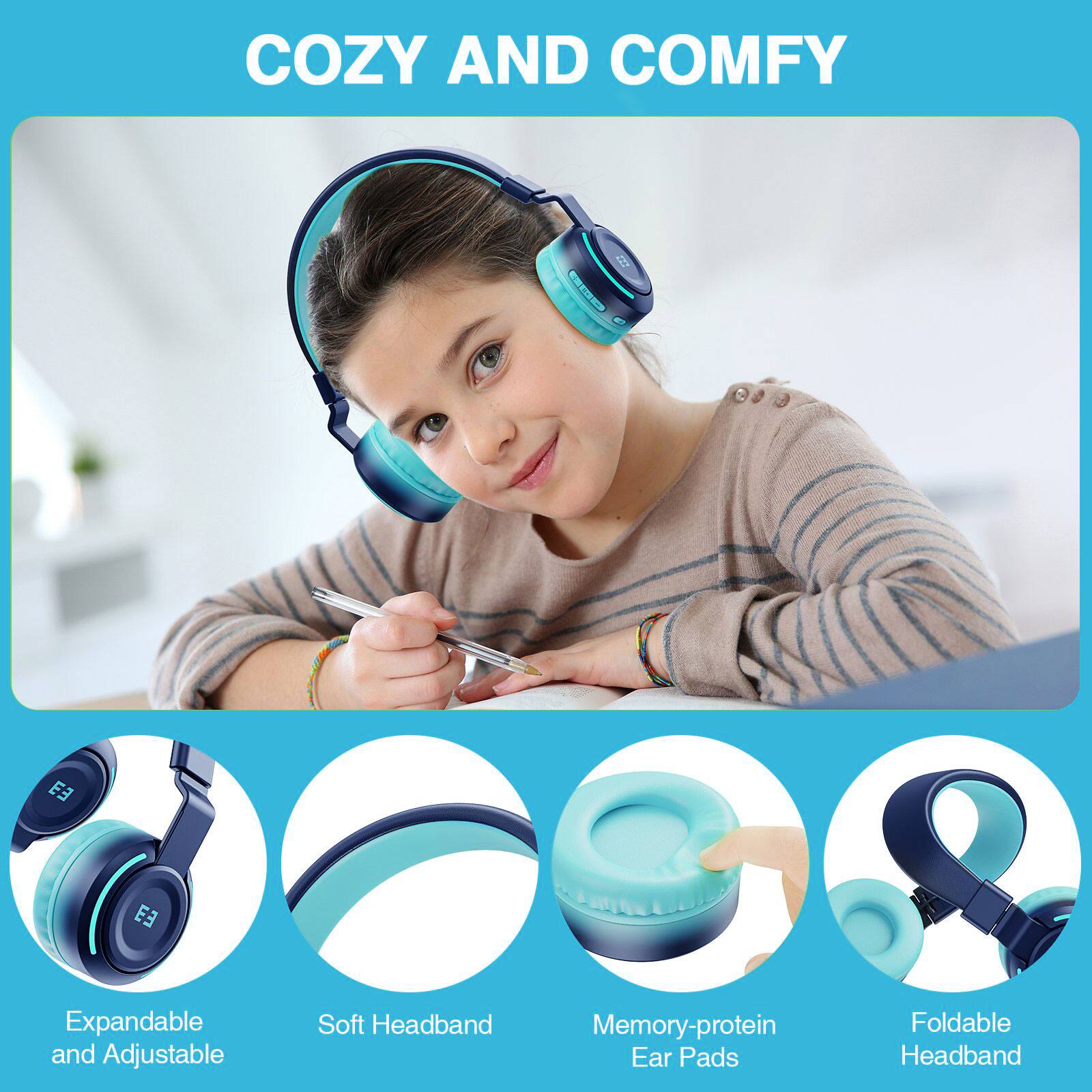 COZY AND COMFY

E3
E3

Expandable and Adjustable
Soft Headband
Memory-protein Ear Pads
Foldable Headband