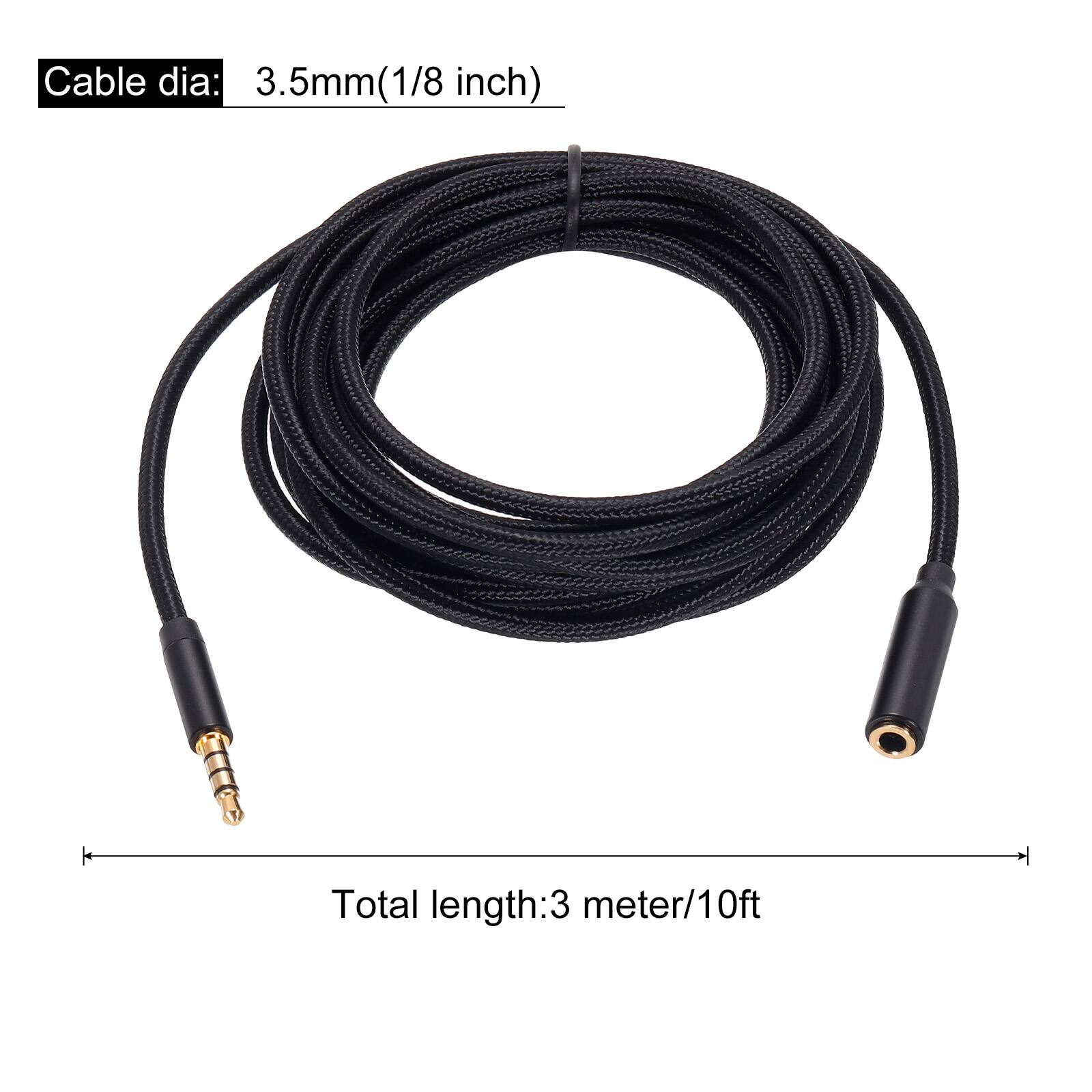 Cable dia: 3.5mm (1/8 inch)  
Total length: 3 meter/10ft
