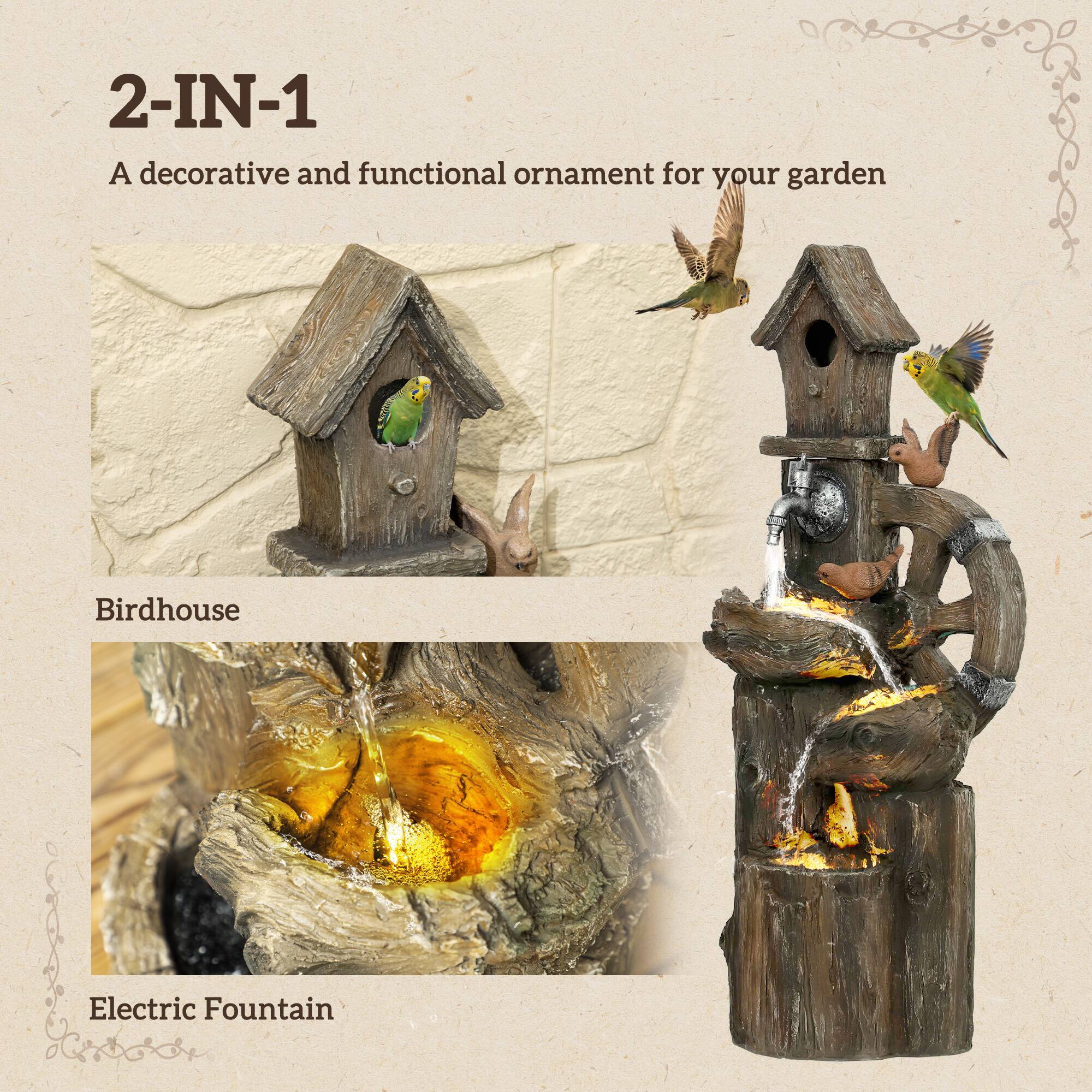 2-IN-1  
A decorative and functional ornament for your garden  

Birdhouse  

Electric Fountain