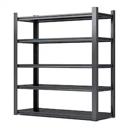 GOODSILO - 72-Inch Heavy Duty 5-Tier Metal Storage Shelving Unit with 2000LBS Capacity for Garage and Industrial Use - Black+ Gray