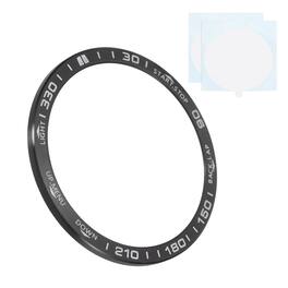 Unique Bargains - 51mm Stainless Steel Bezel Ring Adhesive Bumper Cover Protective Case for Garmin Fenix 8 Amoled - Black/White
