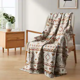 Peace Nest - Boho Chunky Knit Throw Blanket 50"x60" - Brown Diamond