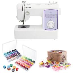 GX-37 Sewing Machine+Multipurpose Sewing Clips with Tin Box100Pack+Bobbins for Brother Assorted Color, 50 pcs