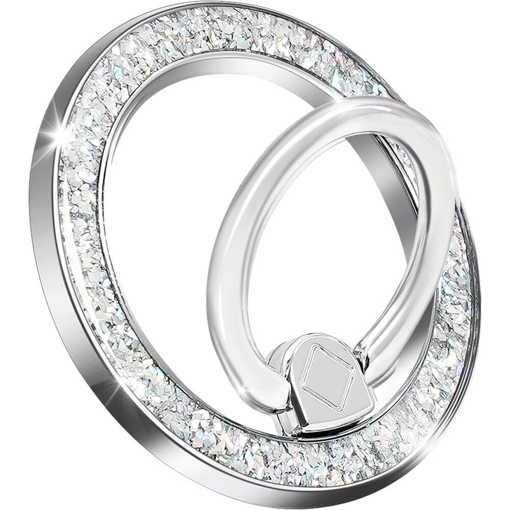 PARKER SLATER - Magnetic Phone Ring for MagSafe Grip with Super Magnet & Stand – Silver - Gold-white stone