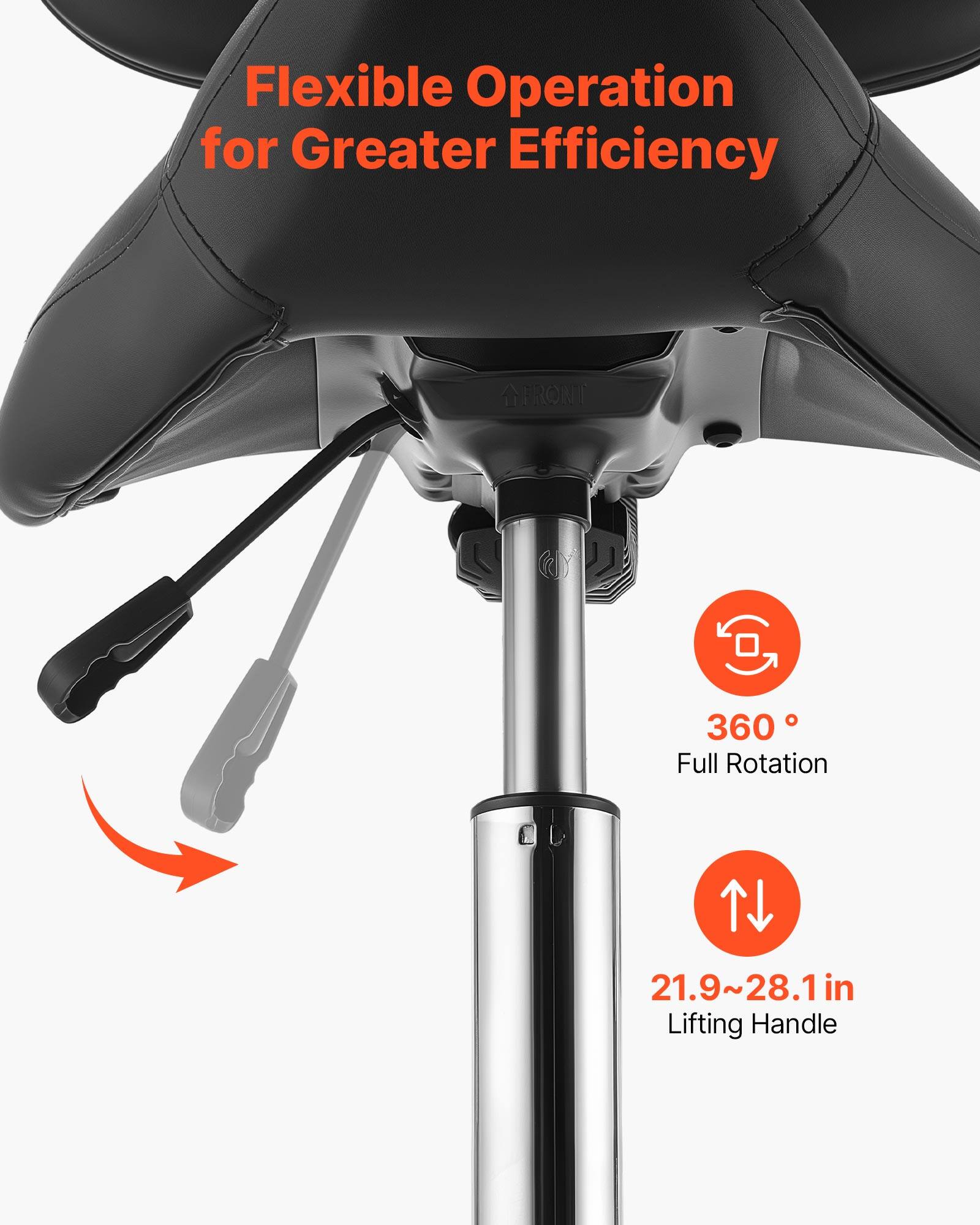 Flexible Operation for Greater Efficiency  
FRONT C  
360° Full Rotation  
21.9~28.1 in Lifting Handle