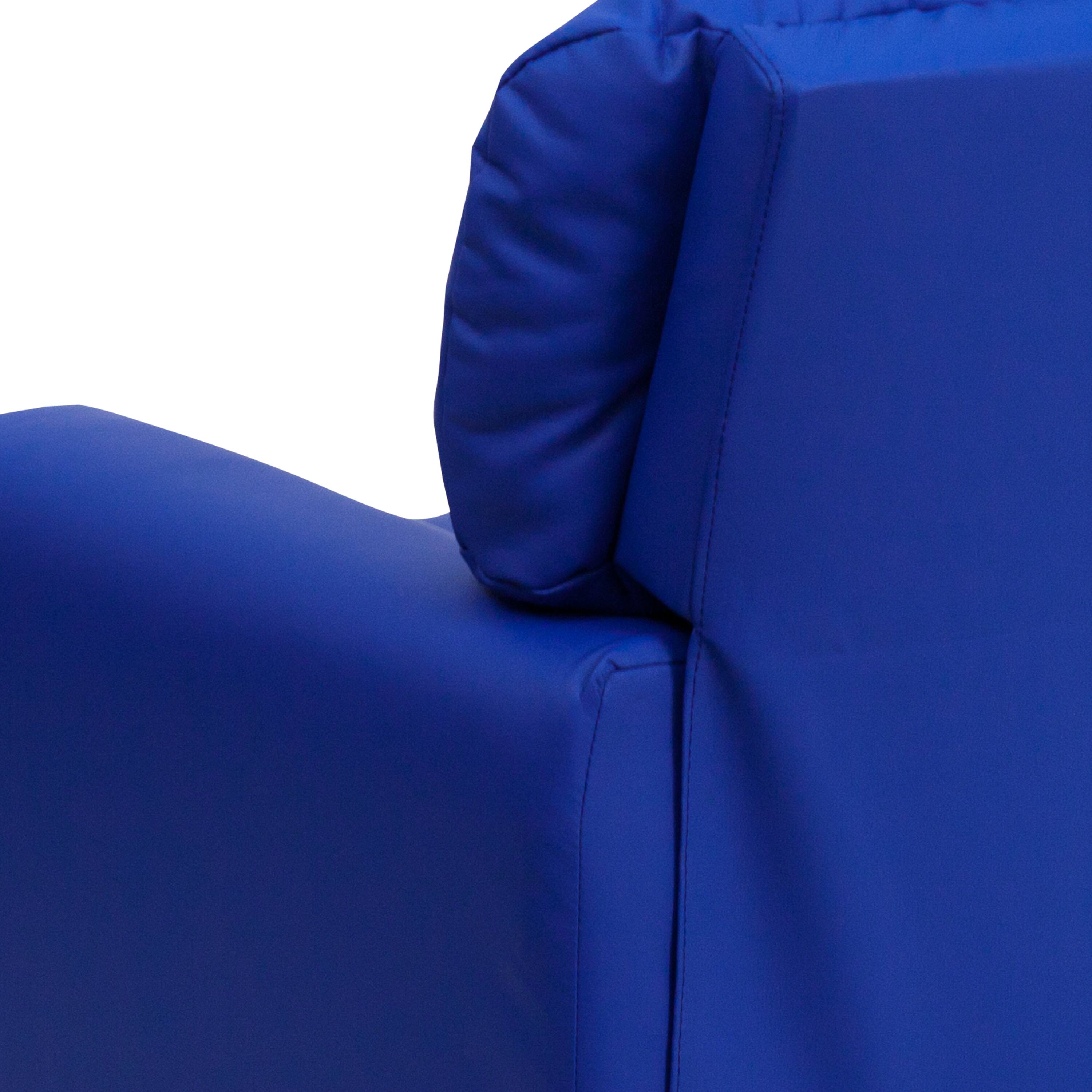 Alt View 8. Emma + Oliver - Contemporary Kids Recliner with Cup Holder - Blue Vinyl.